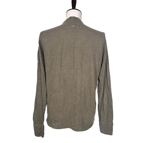 Rag & Bone | Men | Olive Green Basic Essential LS Slub Cotton Henley | Medium - Picture 3 of 15